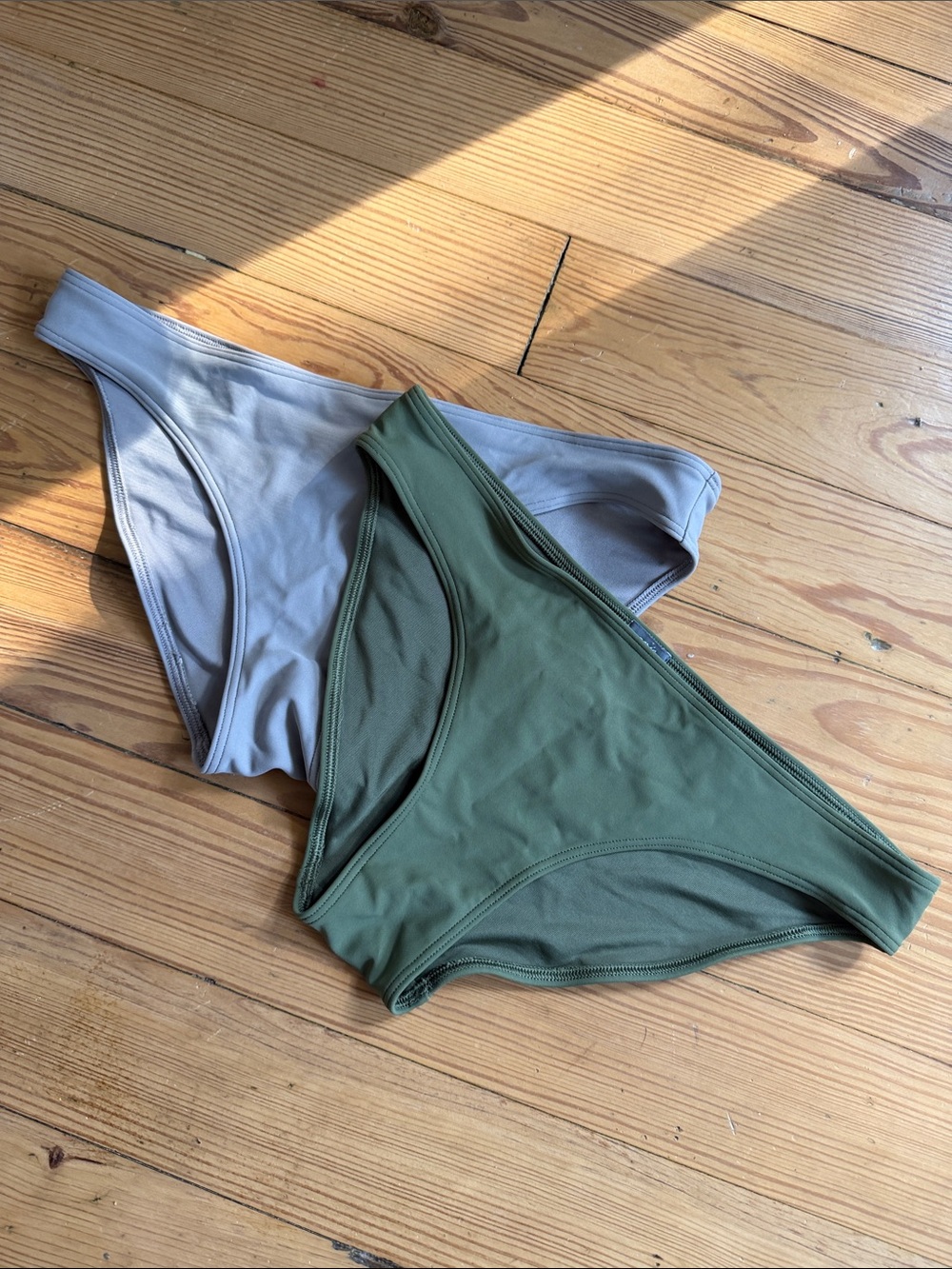 Olive Green and Gray Minimalist Bikini Bottoms Bundle by Aerie